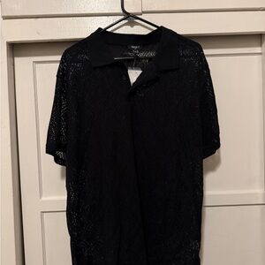 NWT Forever 21 Black Lace Button-Up